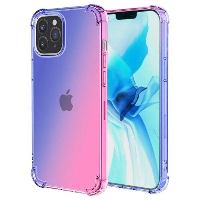 Θήκη Σιλικόνης Ombre Μπλε - Ροζ ( IPhone12Pro)