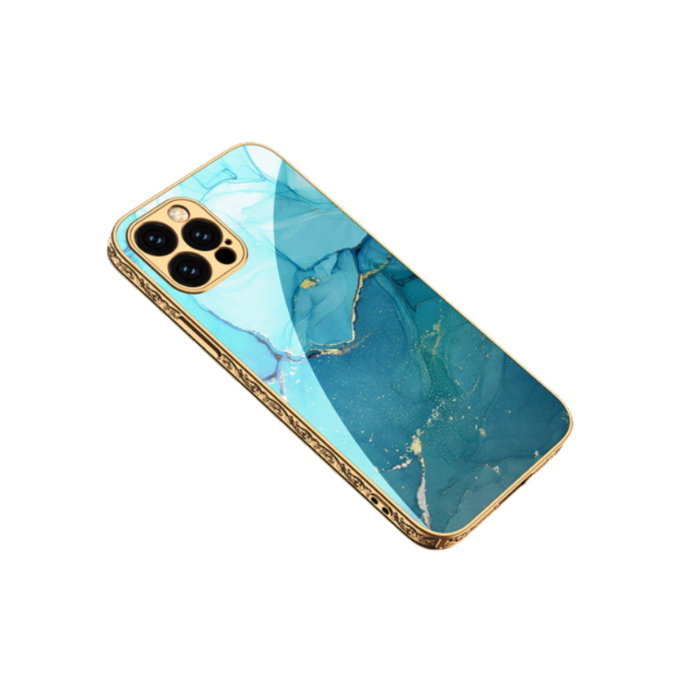 Θήκη Πλαστική Luxury Μπλέ Marble ( IPHONE 11 PRO)