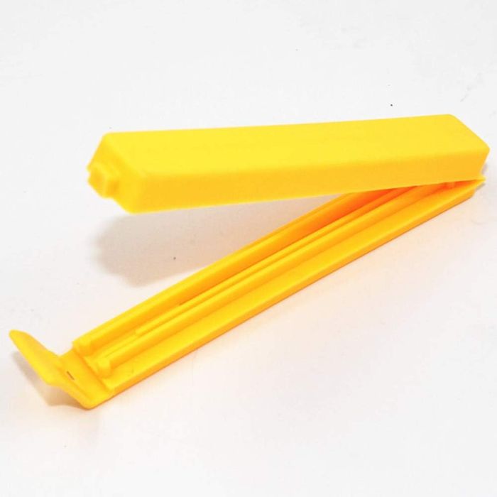 Σετ Πλαστικά Κλιπ Σφραγίσματος για Σακούλες 11cm σε Κίτρινο Χρώμα