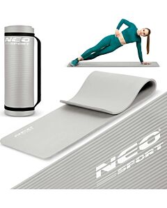 NEO Sport Στρώμα Γυμναστικής Yoga/Pilates Γκρι με Ιμάντα Μεταφοράς (183x60x1cm)