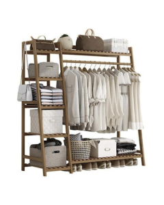 Επιδαπέδια Ξύλινη Κρεμάστρα σε Καφέ Χρώμα