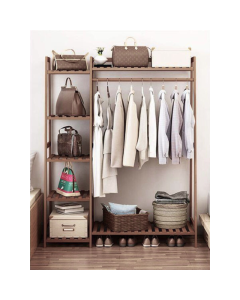 Επιδαπέδια Ξύλινη Κρεμάστρα σε Καφέ Χρώμα