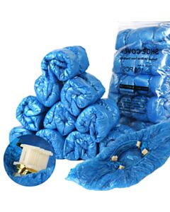 100 ποδονάρια PE ιατρικού βαθμού μιας χρήσεως, καλύμματα παπουτσιών μπλε για αυτόματο διανομέα shoe dispenser covers