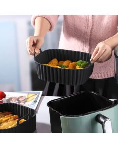 Φόρμα Σιλικόνης Μαγειρέματος για Air Fryer σε Μαύρο Χρώμα 21x9cm