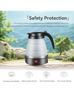 Travel Folding Electric Kettle Βραστήρας Ταξιδίου 600ml σε Μαύρο Χρώμα