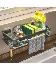 Βάση Οργάνωσης Νεροχύτη με Γάντζους σε Σκούρο Γκρι 30x5,5x13cm