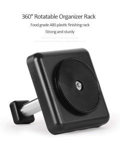 Σετ 8 Γυάλινα Βαζάκια Μπαχαρικών με Περιστρεφόμενη Βάση σε Μαύρο Χρώμα