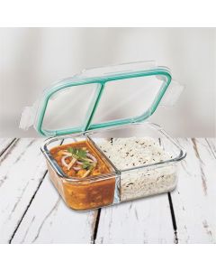 Γυάλινο Δοχείο Φαγητού 2 Θέσεων 1040ml