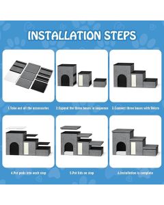 Βοηθητικά Σκαλοπάτια για Σκύλους και Γάτες, με Αποθηκευτικό Χώρο 72x33x42cm