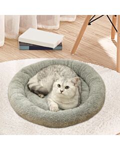 Βελούδινο στρογγυλό κρεβάτι για γάτες ή μικρόσωμους σκύλους σε Γκρι Χρώμα 50cm