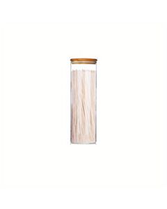 Γυάλινο Βάζο Αποθήκευσης Ζυμαρικών με Οικολογικό Bamboo Καπάκι Χωρητικότητας 2100mL, 10x30cm