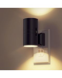 Φωτιστικό Νυχτός LED για Πρίζα με Αισθητήρα Ημέρας-Νύχτας σε Μαύρο Χρώμα