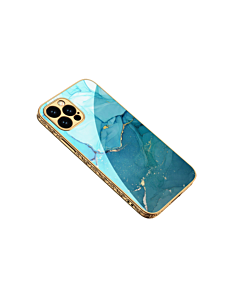 Θήκη Πλαστική Luxury Μπλέ Marble ( IPHONE 11 PRO)