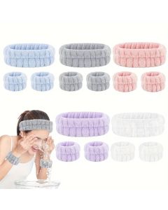 Κορδέλα για Μαλλιά και Περικάρπια για Ντεμακιγιάζ Σετ 3 Τεμαχίων Μωβ