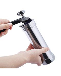 Μπισκοτομηχανή Ανοξείδωτη με 20 Δίσκους Σχεδίων & 4 Μύτες Διακόσμησης