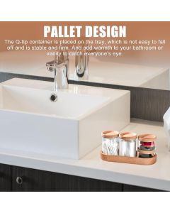 Σετ 4 Γυάλινα Βαζάκια Μπάνιου με Καπάκι & Βάση από Φελλό